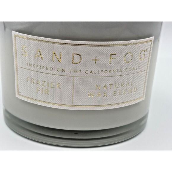 RARE Sand + Fog FRAZIER FIR Soy Wax Blend Candle 12 oz 2-Wick Santa Wood Lid New - Picture 2 of 8